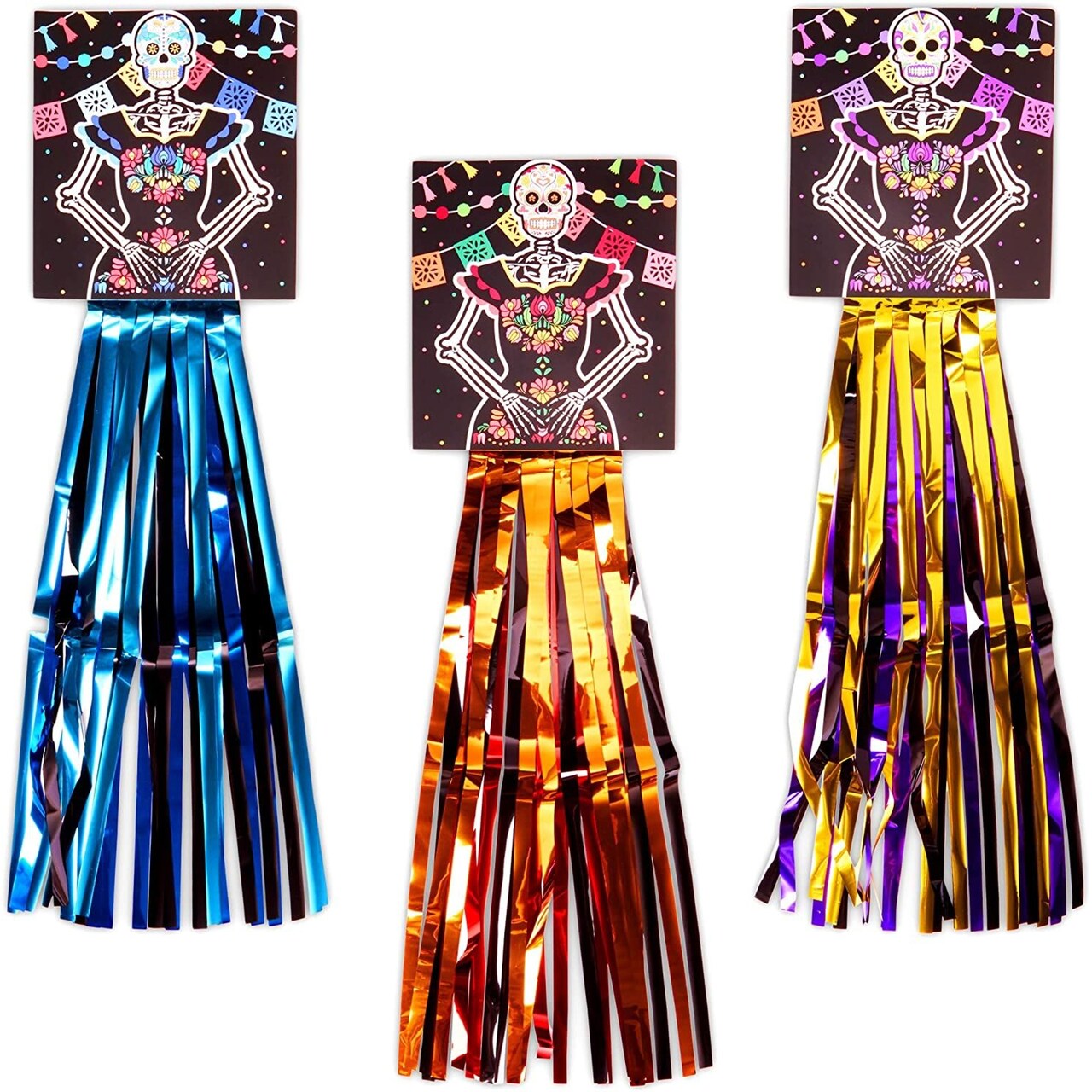 Day of The Dead Hanging Ceiling Party Decorations (33 Inches, 3 Pack)